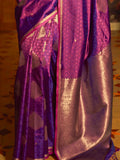 Glamorous Purple Zari Weaving Silk Traditional Saree With Blouse - Zeel Clothing
