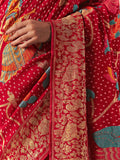 Glamorous Red Zari Weaving Silk Bridal Wear Saree With Blouse