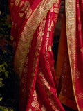 Glamorous Red Zari Woven Silk Festive Wear Saree With Blouse - Zeel Clothing