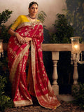 Glamorous Red Zari Woven Silk Festive Wear Saree With Blouse - Zeel Clothing