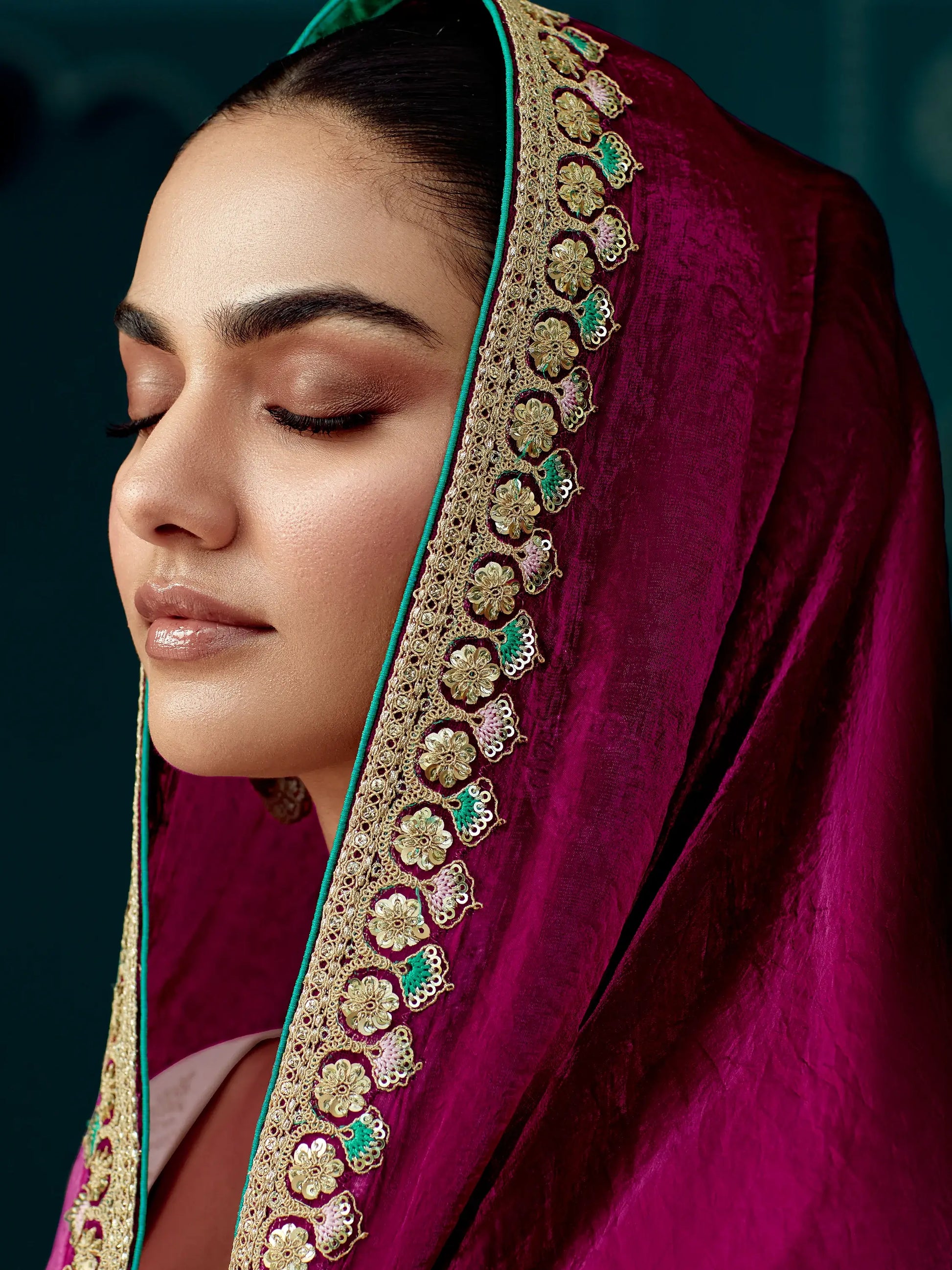 Glamorous Wine Embroidered Border Tissue Silk Bridal Wear Saree - Zeel Clothing