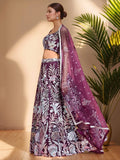 Glamorous Wine Sequins Net Reception Wear Lehenga Choli With Dupatta - Zeel Clothing