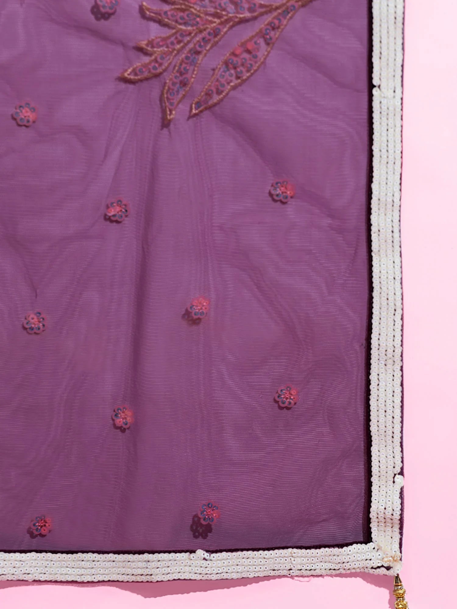 Glamorous Wine Sequins Net Reception Wear Lehenga Choli With Dupatta - Zeel Clothing