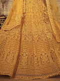 Glamorous Yellow Embroidered Net Wedding Wear Lehenga Choli - Zeel Clothing