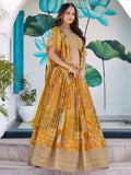 Glamorous Yellow Printed Chinon Haldi Wear Lehenga Choli With Dupatta - Zeel Clothing