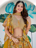 Glamorous Yellow Printed Chinon Haldi Wear Lehenga Choli With Dupatta - Zeel Clothing