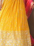 Glamorous Yellow Sequins Georgette Haldi Wear Lehenga Choli - Zeel Clothing