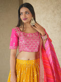 Glamorous Yellow Sequins Georgette Haldi Wear Lehenga Choli - Zeel Clothing