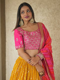 Glamorous Yellow Sequins Georgette Haldi Wear Lehenga Choli - Zeel Clothing