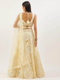 Glorious Beige Sequins Net Festive Wear Lehenga Choli With Dupatta - Zeel Clothing
