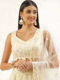 Glorious Beige Sequins Net Festive Wear Lehenga Choli With Dupatta