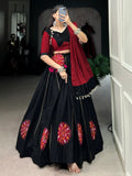Glorious Black Gamthi Patch Work Cotton Navratri Special Lehenga Choli - Zeel Clothing