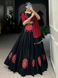 Glorious Black Gamthi Patch Work Cotton Navratri Special Lehenga Choli - Zeel Clothing