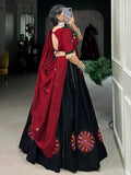 Glorious Black Gamthi Patch Work Cotton Navratri Special Lehenga Choli - Zeel Clothing