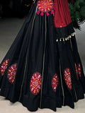 Glorious Black Gamthi Patch Work Cotton Navratri Special Lehenga Choli - Zeel Clothing
