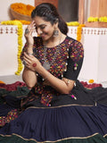 Glorious Multi-Colored Thread Embroided Rayon Festive Lehenga Choli - Zeel Clothing