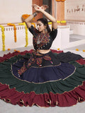 Glorious Multi-Colored Thread Embroided Rayon Festive Lehenga Choli - Zeel Clothing