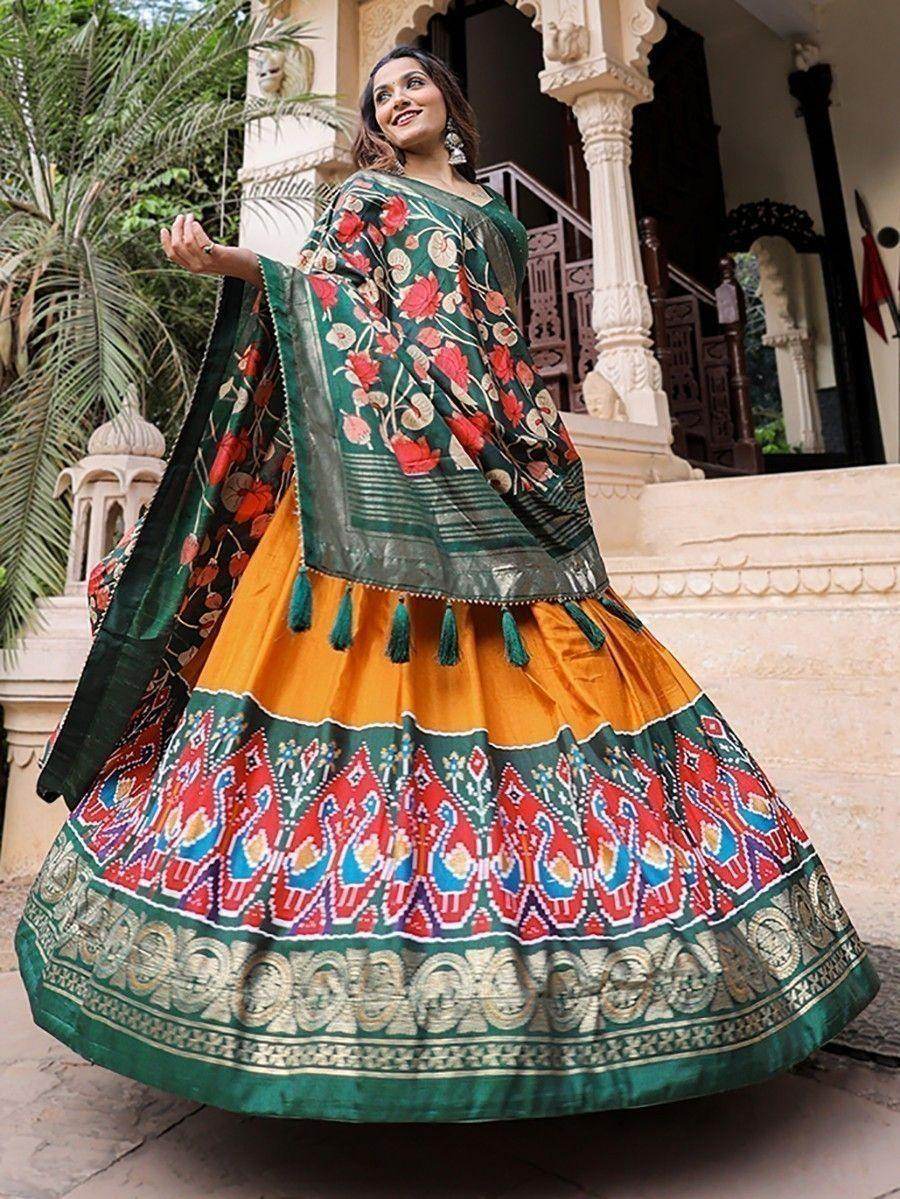 Glorious Mustard Patola Printed Silk Festival Wear Lehenga Choli - Zeel Clothing