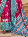 Glorious Pink Patola Print Silk Reception Wear Saree With Blouse - Zeel Clothing