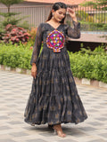 Gorgeous Black Bandhani Printed Georgette Navratri Wear Gown - Zeel Clothing