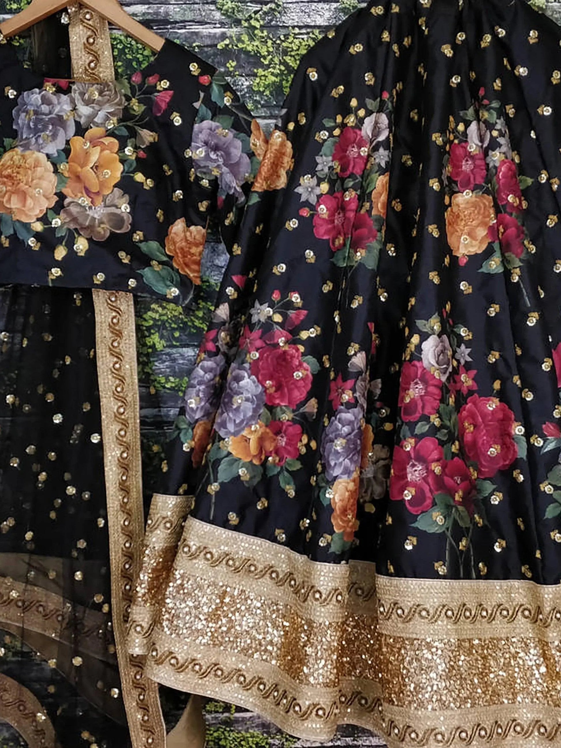 Gorgeous Black Colored Partywear Designer Embroidered Lehenga Choli - Zeel Clothing
