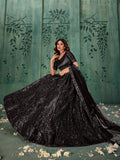 Gorgeous Black Thread Work Net Party Wear Lehenga Choli With Dupatta - Zeel Clothing