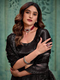 Gorgeous Black Thread Work Net Party Wear Lehenga Choli With Dupatta - Zeel Clothing