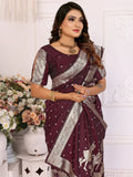 Gorgeous Brown Zari Weaving Kochi Silk Festive Wear Saree With Blouse - Zeel Clothing