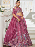 Gorgeous Burgundy Sequins Work Bridesmaids Lehenga Choli With Dupatta - Zeel Clothing