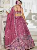 Gorgeous Burgundy Sequins Work Bridesmaids Lehenga Choli With Dupatta - Zeel Clothing