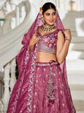 Gorgeous Burgundy Sequins Work Bridesmaids Lehenga Choli With Dupatta - Zeel Clothing