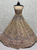 Gorgeous Golden Sequin Net Reception Wear Lehenga Choli - Zeel Clothing