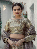 Gorgeous Golden Sequins Georgette Lehenga Choli With Dupatta - Zeel Clothing