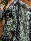 Gorgeous Green Printed Satin Silk Party Wear Saree With Blouse - Zeel Clothing