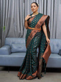 Gorgeous Green Woven Soft Silk Wedding Wear Saree With Blouse - Zeel Clothing