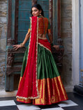 Gorgeous Green Zari Weaving Silk Traditional Half Saree Lehenga - Zeel Clothing