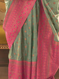 Gorgeous Green Zari Woven Silk Event Wear Saree With Blouse - Zeel Clothing