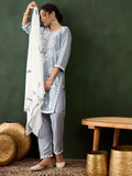 Gorgeous Grey Embroidered Rayon Event Wear Pant Suit With Dupatta - Zeel Clothing