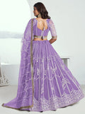 Gorgeous Lavender Thread Work Wedding Wear Lehenga Choli With Dupatta - Zeel Clothing