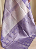 Gorgeous Lavender Zari Weaving Silk Festive Wear Saree With Blouse - Zeel Clothing