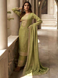 Gorgeous Light Green Embroidered Silk Wedding Wear Palazzo Suit - Zeel Clothing