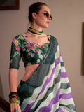 Gorgeous Multi-Color Floral Printed Cotton Traditional Saree With Blouse - Zeel Clothing