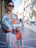 Gorgeous Multicolor Digital Printed Satin Saree With Blouse - Zeel Clothing