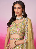 Gorgeous Mustard Yellow Sequins Silk Wedding Lehenga Choli - Zeel Clothing