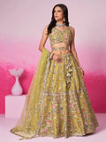Gorgeous Mustard Yellow Sequins Silk Wedding Lehenga Choli - Zeel Clothing