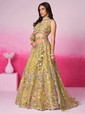 Gorgeous Mustard Yellow Sequins Silk Wedding Lehenga Choli - Zeel Clothing