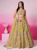 Gorgeous Mustard Yellow Sequins Silk Wedding Lehenga Choli - Zeel Clothing