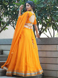 Gorgeous Orange Laheriya Print Georgette Designer Lehenga Choli - Zeel Clothing