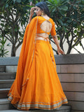 Gorgeous Orange Laheriya Print Georgette Designer Lehenga Choli - Zeel Clothing