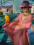 Gorgeous Peach Zari Weaving Silk Festival Wear Saree With Blouse - Zeel Clothing